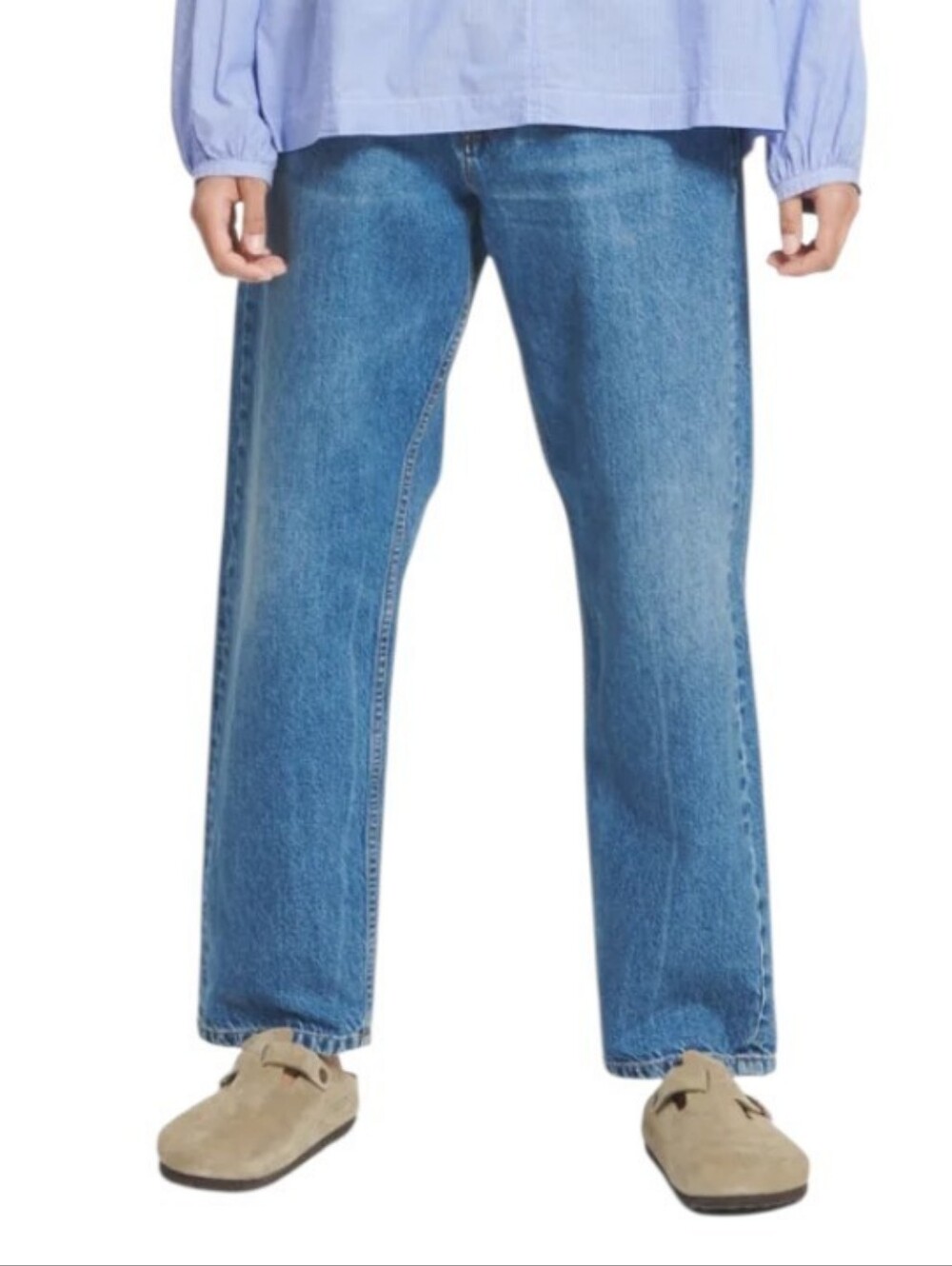 6397 Skater Jeans Size 25 Relaxed Unisex Denim Crease Blue Made in Italy